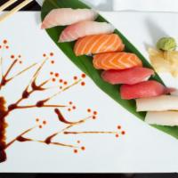 Sushi Bar Special One · Three pieces tune sushi, three pieces salmon sushi, three pieces yellowtail sushi with three...