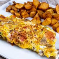 Vegetarian Omelette · Tomatoes, green peppers, onions and mushrooms.