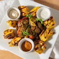 Kebab Platter · 2 Meat Kebab Skewers Platter. Gluten-free. Served with a side and a choice of homemade sauces
