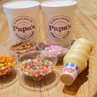Sundae Kit To-Go · Our fun sundae Kit to-go includes:

- 2 hand packed quarters of ice cream
- 4 different topp...