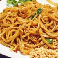 Pad Thai · The most remarkable rice noodle dish! Noodles stir fried with bean sprouts, eggs and crushed...
