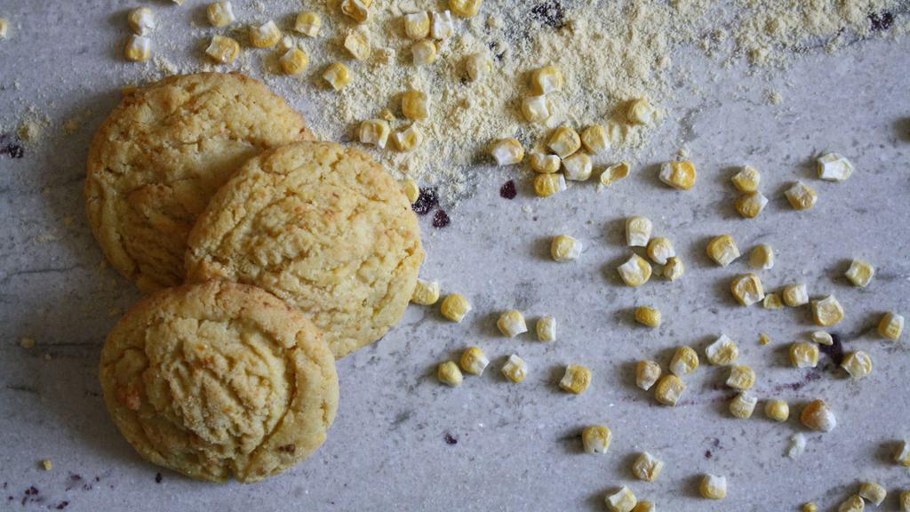Cornhusker Cookies · Warm freshly baked sweet corn cookies made with all the good stuff including freeze dried corn and corn flour. You'll love these!