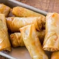 Spring Roll (2) · Fresh vegetables, wrapped into a deliciously delicate spring roll skin, and fried to a golde...