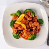 Chicken With Orange Flavor · Hot and spicy. Fried chicken with broccoli in orange flavor sauce.
