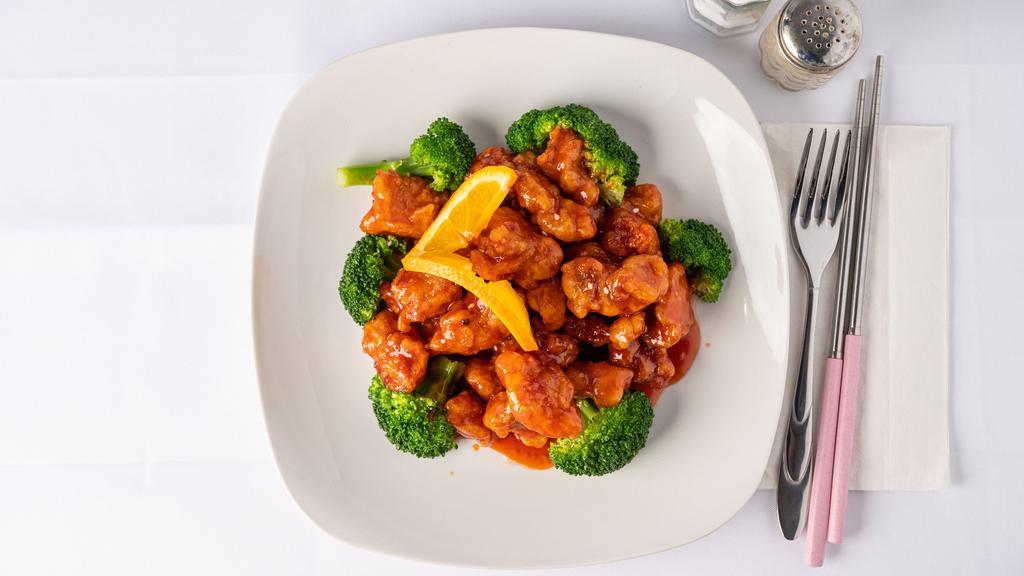 Chicken With Orange Flavor · Hot and spicy. Fried chicken with broccoli in orange flavor sauce.
