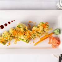 Godzilla Roll · Hot and spicy. Spicy tuna inside wrapped with avocado and tobiko on top.

Consuming raw or u...