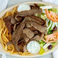 Gyro Dinner · A generous portion of traditionally seasoned beef and lamb (gyros) meat. Served with a small...
