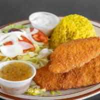 Fried Fish Platter · Lightly breaded and deep-fried.