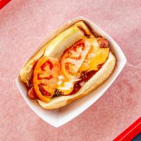 Chili Dog · Chili, mustard, relish, onions, pickle, tomato, celery salt. Sport peppers upon request