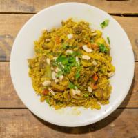 Goat Biryani · Freshly cut goat cooked with our variety of spices and lightly seasoned with a little saffro...