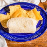 Burrito · Flour tortilla wrapped in your choice of meat, with rice, beans, sour cream, lettuce and che...