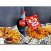 10 Piece Wing · CRISPY BREADING. ALSO COMES IN A HOT AND SPICY DELICIOUDLY MEATY, BONE-IN CHICKEN WINGS COAT...