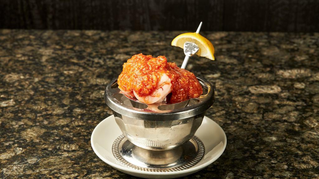 Elmo Shrimp Cocktail · Four jumbo shrimp served with our spicy, signature cocktail sauce.
