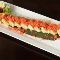 Bmw Roll · Spicy tuna, spicy salmon, and spicy yellowtail with avocado, deep-fried, topped with eel, wa...