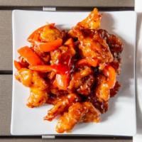 General Tso’S Chicken (Hot) · Lightly breaded chicken tossed with fresh red pepper in a spicy sweet ginger sauce.