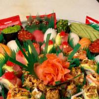 Lux Party Tray · Any 8 Kinds Roll of Your Choice 
Served on 16 Inches Tray