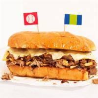 Mushroom Chicken Cheesesteak · Sliced grilled chicken sandwich with sauteed mushrooms and cheddar cheese.