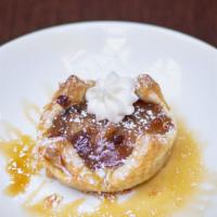 Apple Strudel · Four points favorites. Topped with  caramel sauce.