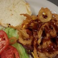 Mushroom Burger · 1/4 lb. hamburger with a slice of Swiss cheese and mushrooms, served with lettuce and tomato...