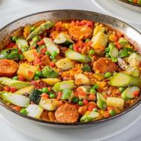 Campesina · Saffron rice with chicken, chorizo & seasonal vegetables