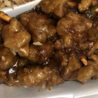 Orange Chicken · Spicy. Breaded chicken chunks fried, then stir fried with dried orange peel in a sweet and s...