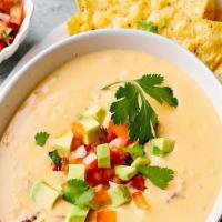 Queso & Chips  · Muy Awesome homemade melted cheese dip with warm tortilla chips
