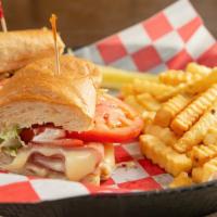 Ham & Cheese Hoagie · Grilled ham and mozzarella cheese, topped with mayonnaise, lettuce, and tomato.