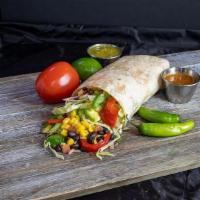 Grilled Veggie Burrito · Choice of protein, rice, black beans, grilled fajita veggies, pico de gallo, fresh guacamole...