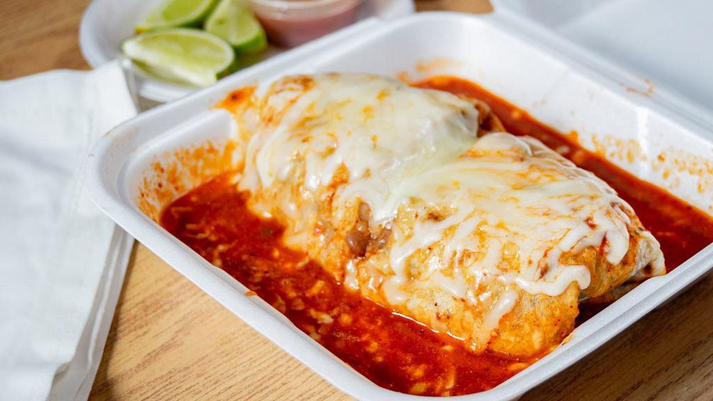 Wet Burrito · Choice of meat, red or green salsa and cheese.