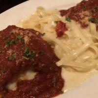 Pasta Platter · One-half lasagna, three meat filled ravioli & fettuccine alfredo.