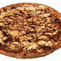 Bbq Chicken Pizza · Special made BBQ sauce, grilled chicken breast, topped with 100% mozzarella and parmesan che...
