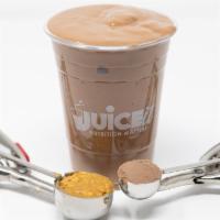 Peanut Butter Cup · Choice of milk, dark chocolate, and peanut butter with 40 grams chocolate whey protein.