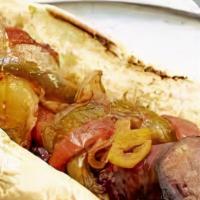Polish Sausage Sandwich · Smoked polish sausage sandwiches smothered with carmalized grilled onions mayo barbecue sauc...