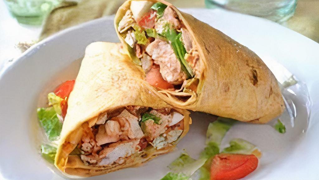 Buffalo Chicken Wrap · Spicy with a touch of ranch, lettuce, tomatoes, blue cheese.