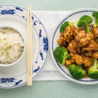General Tso'S Chicken · Spicy. Deep fried chicken with a few broccoli on the side.