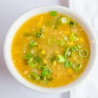 Sweet Corn Vegetable Soup · Corn and vegetables in broth soup.