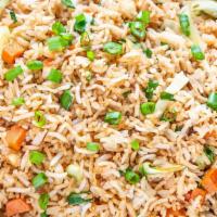 Vegetable Fried Rice · Basmati rice seasoned with vegetables in Indo-Chinese Style