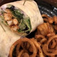 Buffalo Chicken Wrap · crispy chicken tossed in spicy buffalo sauce, mixed greens, celery, red onions and bleu chee...