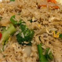 Vegetable Fried Rice · Fried rice with eggs, peapods, baby corn, water chestnut, celery, broccoli, carrots, bamboo,...