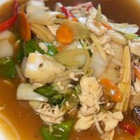 Vegetable Delight · Peapods, baby corn, water chestnuts, celery, carrots, bamboo, white onions, bell peppers, mu...