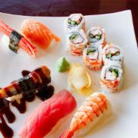 Sushi Combo  · 1 California roll and 5 pieces of Nigiri (tuna, salmon, eel, crab stick, shrimp)