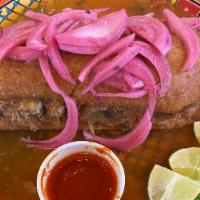 Tortas Ahogadas · Mexican wet sandwich “Guadalajara style”

Mexican birote bread with a spread of refried bean...