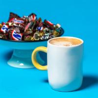 Decaf Candy Bar Latte · Our Candy Bar Latte is 2oz of our Decaf House Espresso with your choice of milk combined wit...