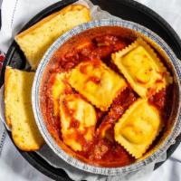 Cheese Ravioli · Include garlic bread or soft garlic breadsticks, plus your choice of our homemade pasta sauc...