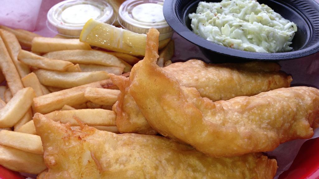  Panko Cod Dinner · Three pieces with your choice of 2 sides and a roll