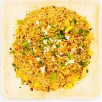 Egg Fried Rice · Fried rice made w/ extra long grain basmathi rice sauteed w/ carrots, beans, eggs & flavored...
