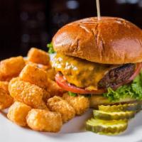 Smallbar Cheeseburger (1/2 Pound) · Certified Angus beef burger with lettuce, tomato, onion, and your choice of cheese on brioche.