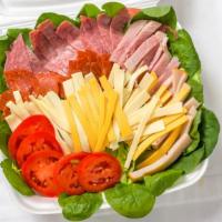 Antipasto Salad · Ham, pepperoni, salami, mozzarella cheese, provolone cheese, black olives and tomato.