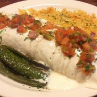 Mexi-Breakfast Burrito · A flour tortilla with scrambled eggs, chorizo sausage, onions, bell peppers, jalapeños, and ...