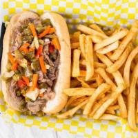 Italian Beef Sandwich Combo · Comes with fries and drink.
